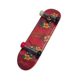 Tech Deck Santa Cruz Fingerboard Skateboard Red Floral 96mm VTG Y2K Rare